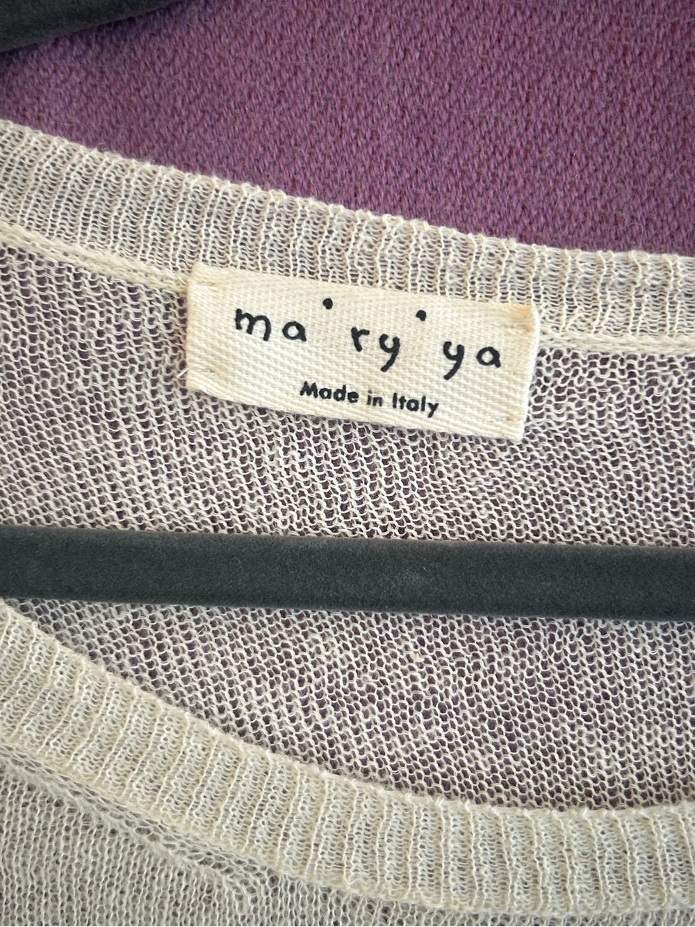 Ma ‘ ry ‘ ya by Mary Icho made in Italy cream fine knit semi gauge sweater L - Picture 2 of 9